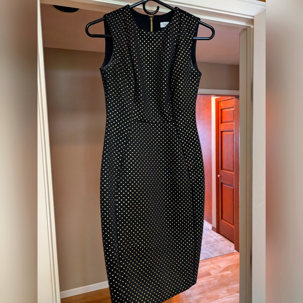 Calvin Klein Sheath Studded Dress